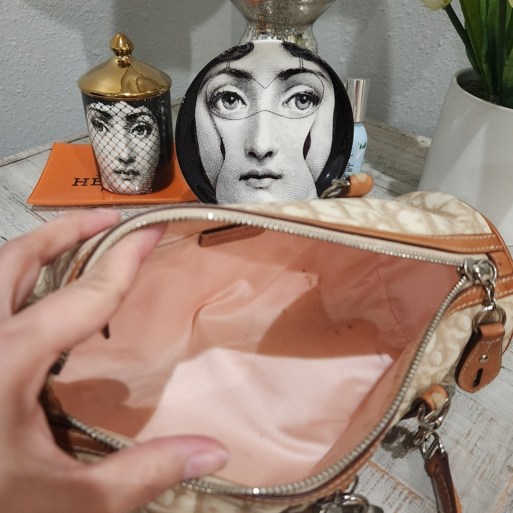 Christian Dior Romantique Cream and Tan Mini Papillon Bag - Picture 13 of 16